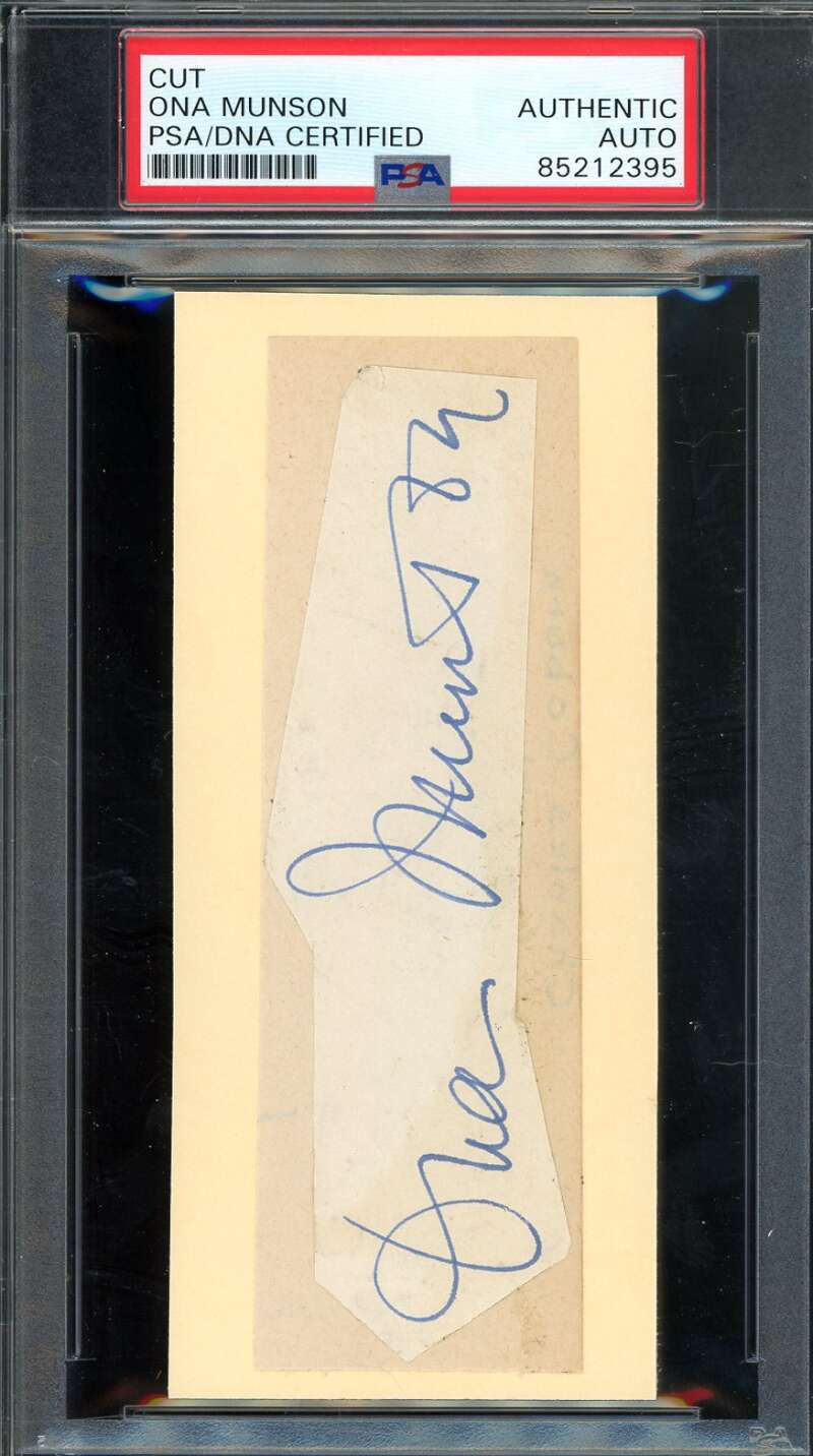 Ona Munson PSA DNA Signed Gwtw Belle Watling D.55 3x5 Index Card Cut Autograph