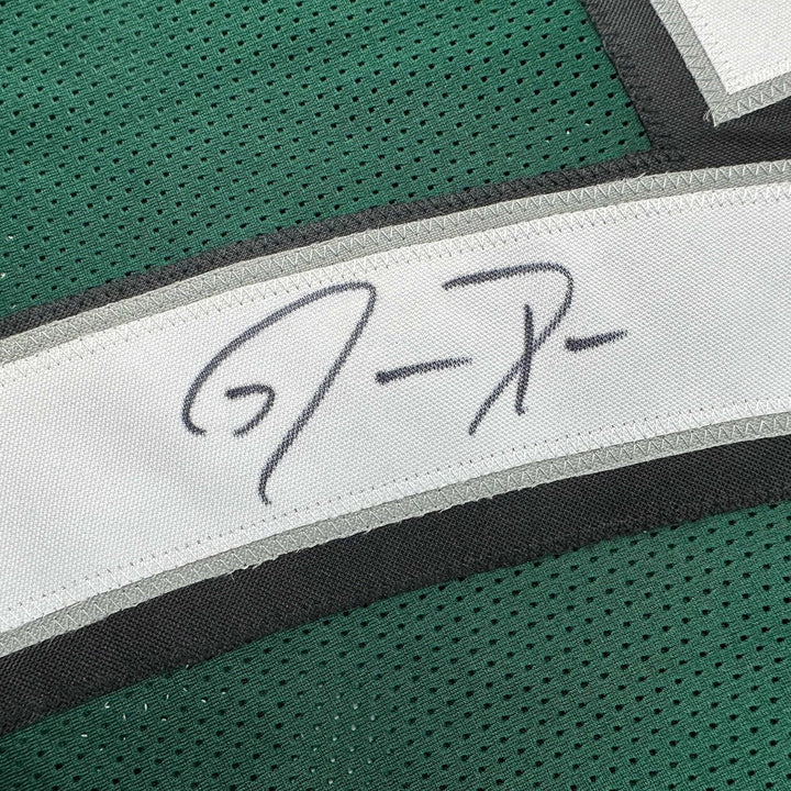 FRAMED Autographed/Signed JASON PETERS 33x42 Philadelphia Green Jersey JSA COA