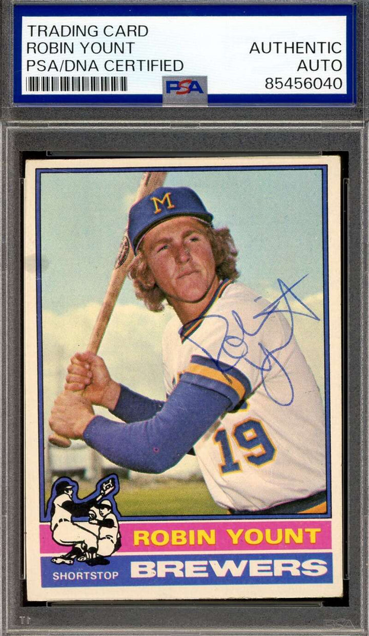 Robin Yount PSA DNA Vintage Signed 1976 Topps Autograph