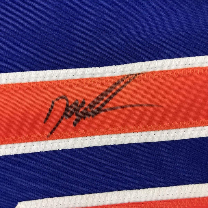 Autographed/Signed DWIGHT DOC GOODEN New York Blue Jersey JSA COA Auto