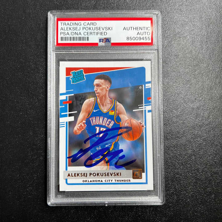 2020-21 Panini Donruss #209 Aleksej Pokusevski Signed Card AUTO PSA Slabbed RC T
