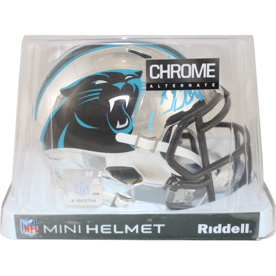 Steve Smith Autographed/Signed Carolina Panthers Mini Helmet Chrome Radtke 53142