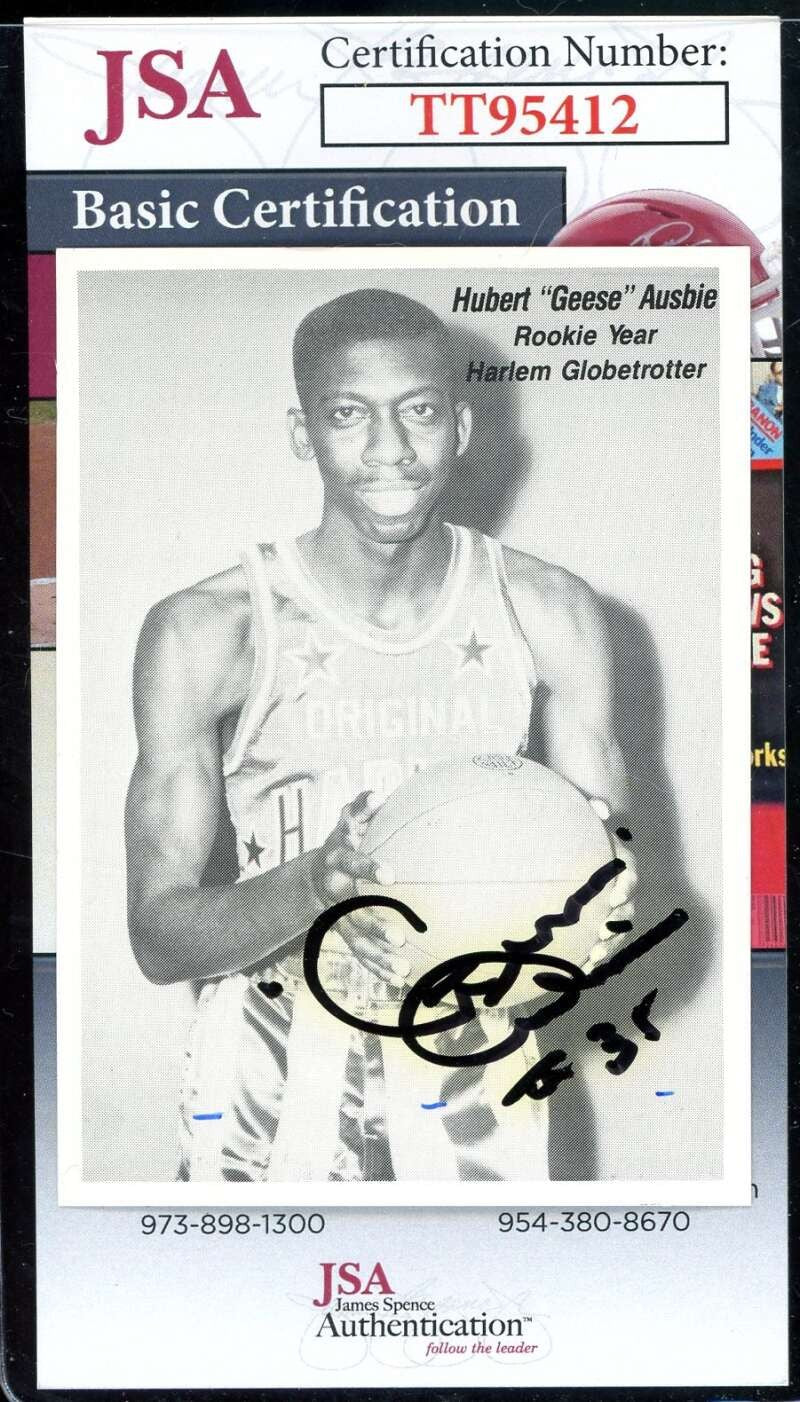 Hubert Geese Ausbie JSA Coa Signed Globetrotters Trading Card Autograph