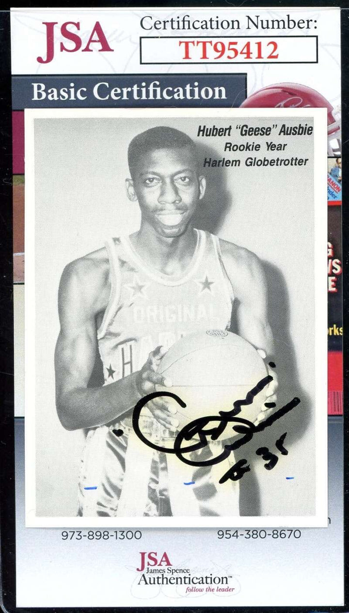 Hubert Geese Ausbie JSA Coa Signed Globetrotters Trading Card Autograph