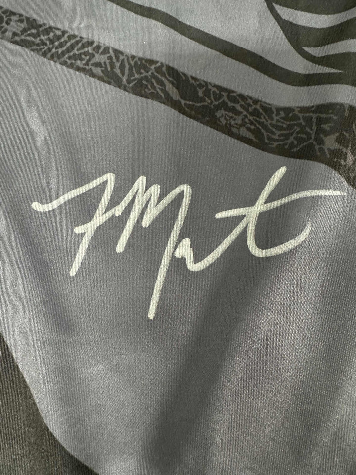 Autographed/Signed Aljamain Sterling Black/Gold UFC MMA Trunks Shorts BAS COA