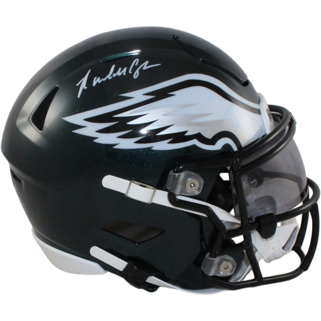 Randall Cunningham Signed Philadelphia Eagles Mid-Size Midi Helmet Beckett 55630