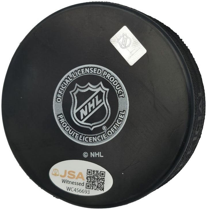 Jaromir Jagr Signed Official Pittsburgh Penguins Logo Puck JSA Witness