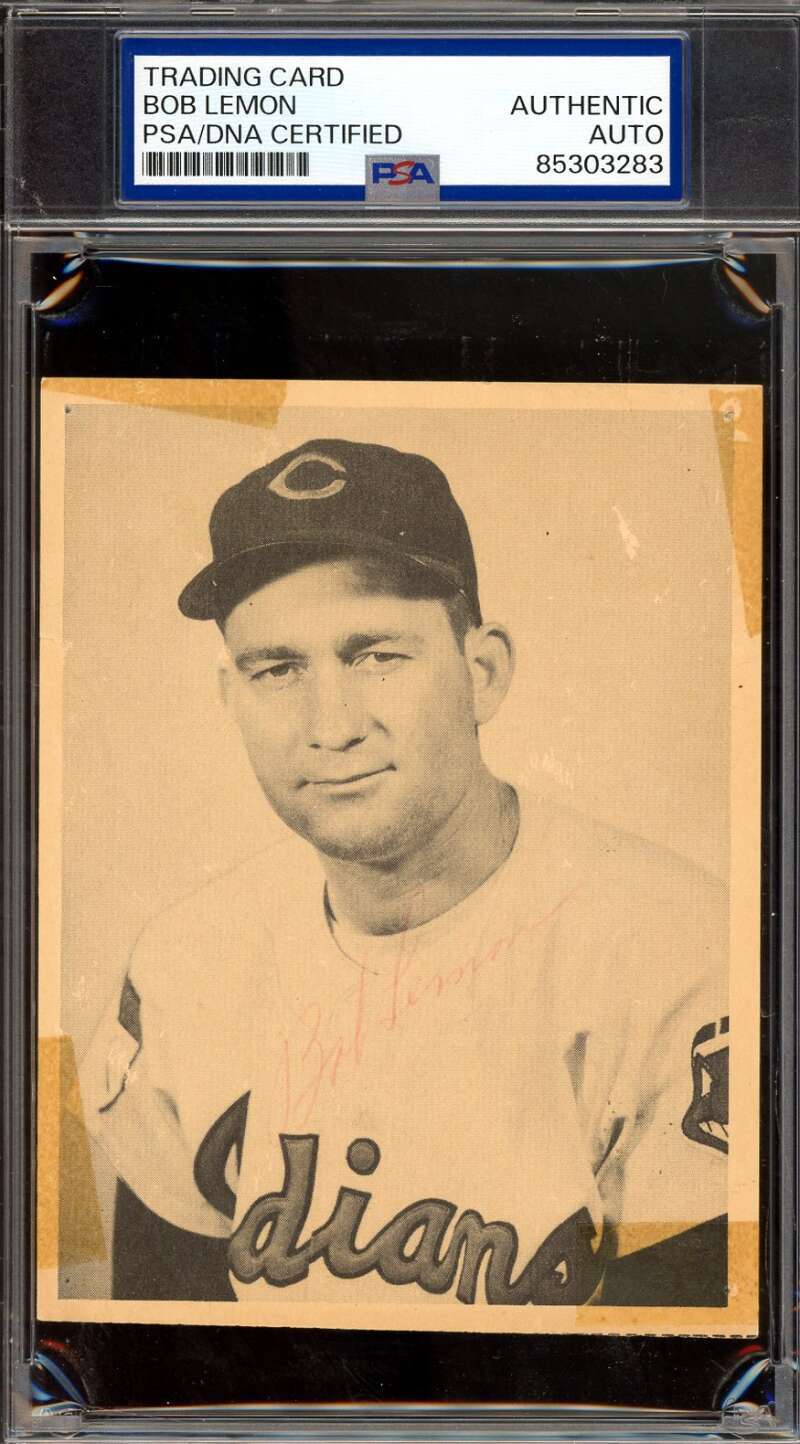 Bob Lemon PSA DNA Vintage Signed Rare 1952 Num Num Indians Autograph