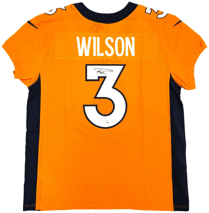 Broncos Russell Wilson Signed Orange Nike Elite Jersey Size 48 Fanatics Holo