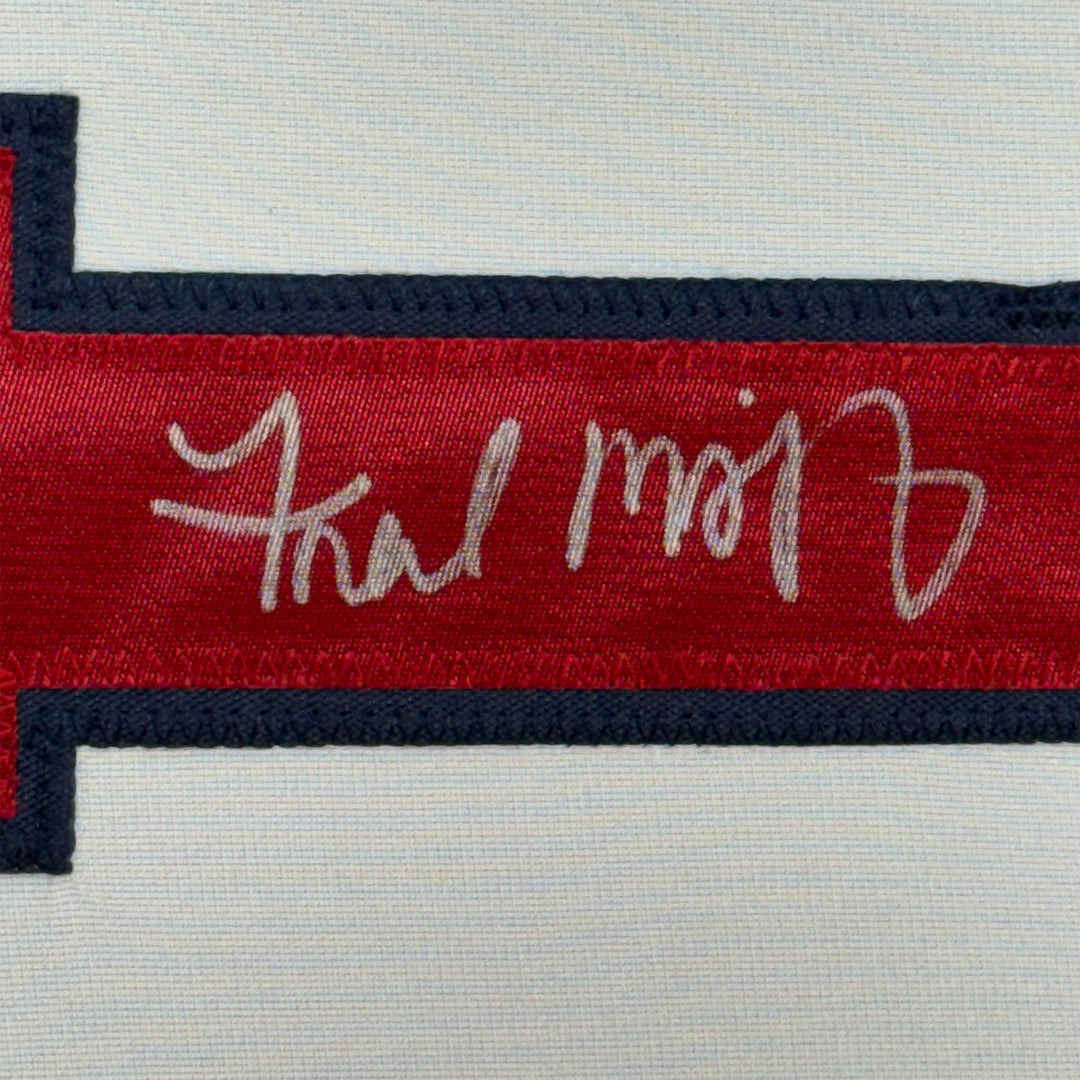 Framed Autographed/Signed Fred McGriff 33x42 Atlanta White Jersey JSA COA