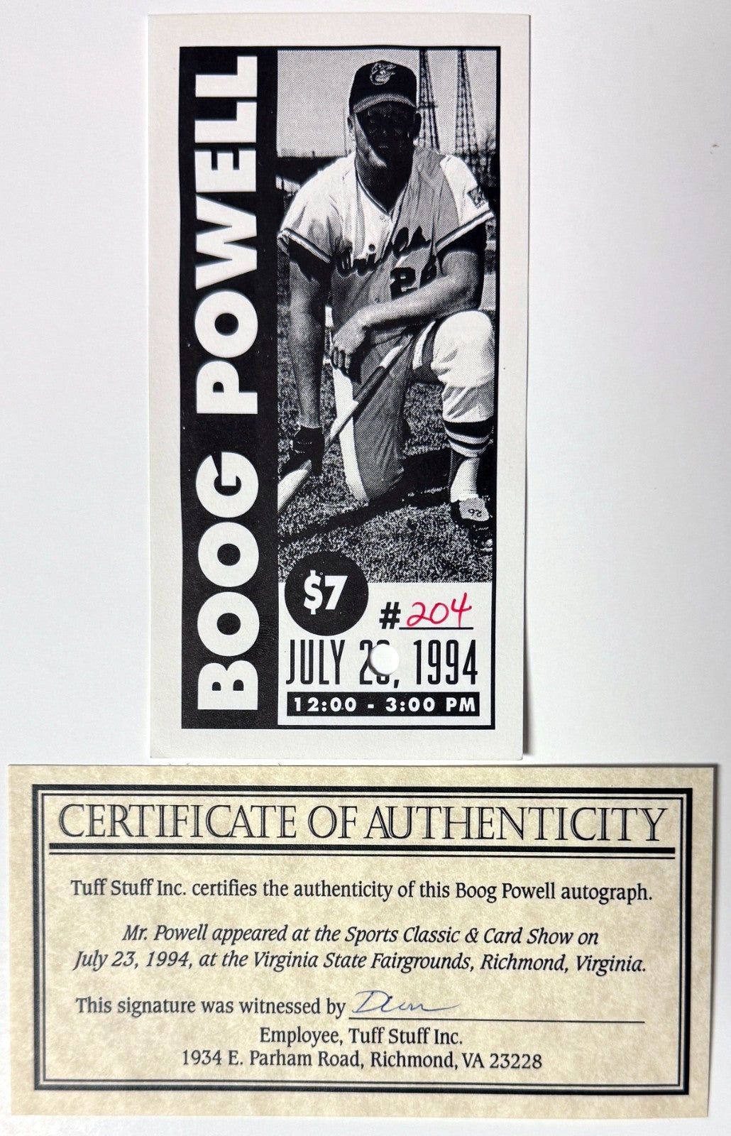 Boog Powell signed Baltimore Orioles MLB 8x10 Photo Framed -  COA (AL MVP 1970)