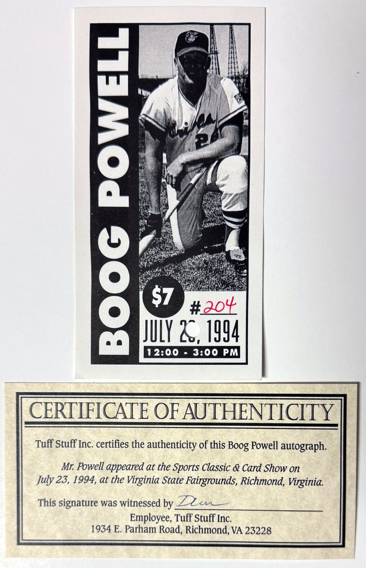 Boog Powell signed Baltimore Orioles MLB 8x10 Photo Framed -  COA (AL MVP 1970)