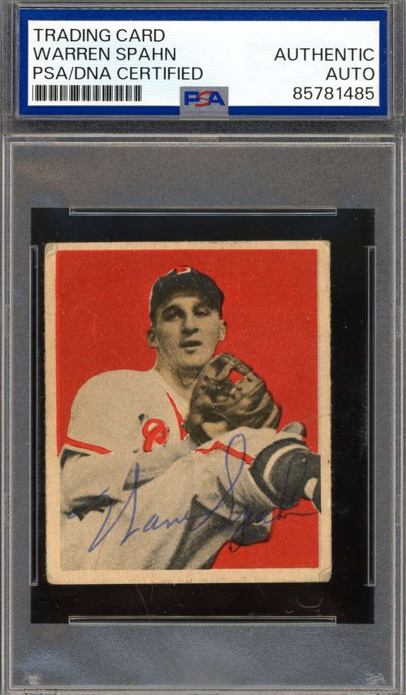 Warren Spahn PSA DNA Vintage Signed 1949 Bowman Autograph