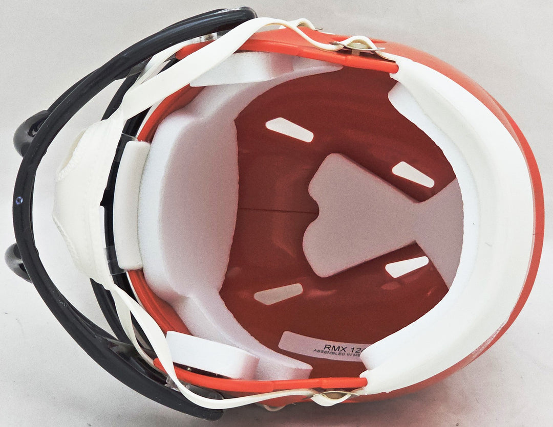 Justin Fields Signed Bears 2022 Alternate Orange Speed Mini Helmet Beckett Wit