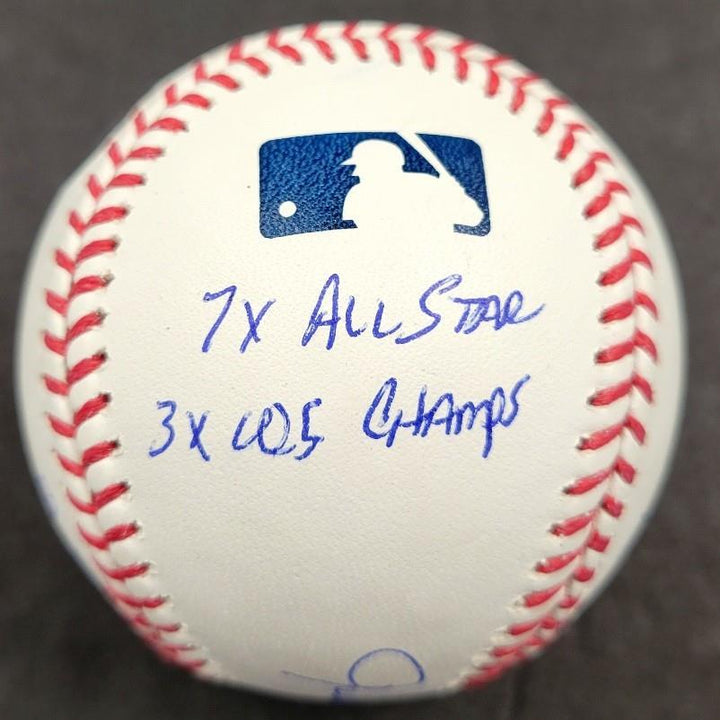 Rollie Fingers signed 9 Inscription Stat Baseball autograph ~ BAS Witness Holo