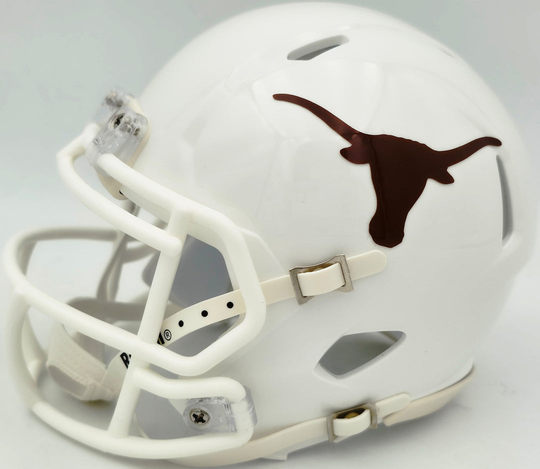 Earl Campbell Signed Texas Longhorns White Speed Mini Helmet "HT 77" Beckett Wit