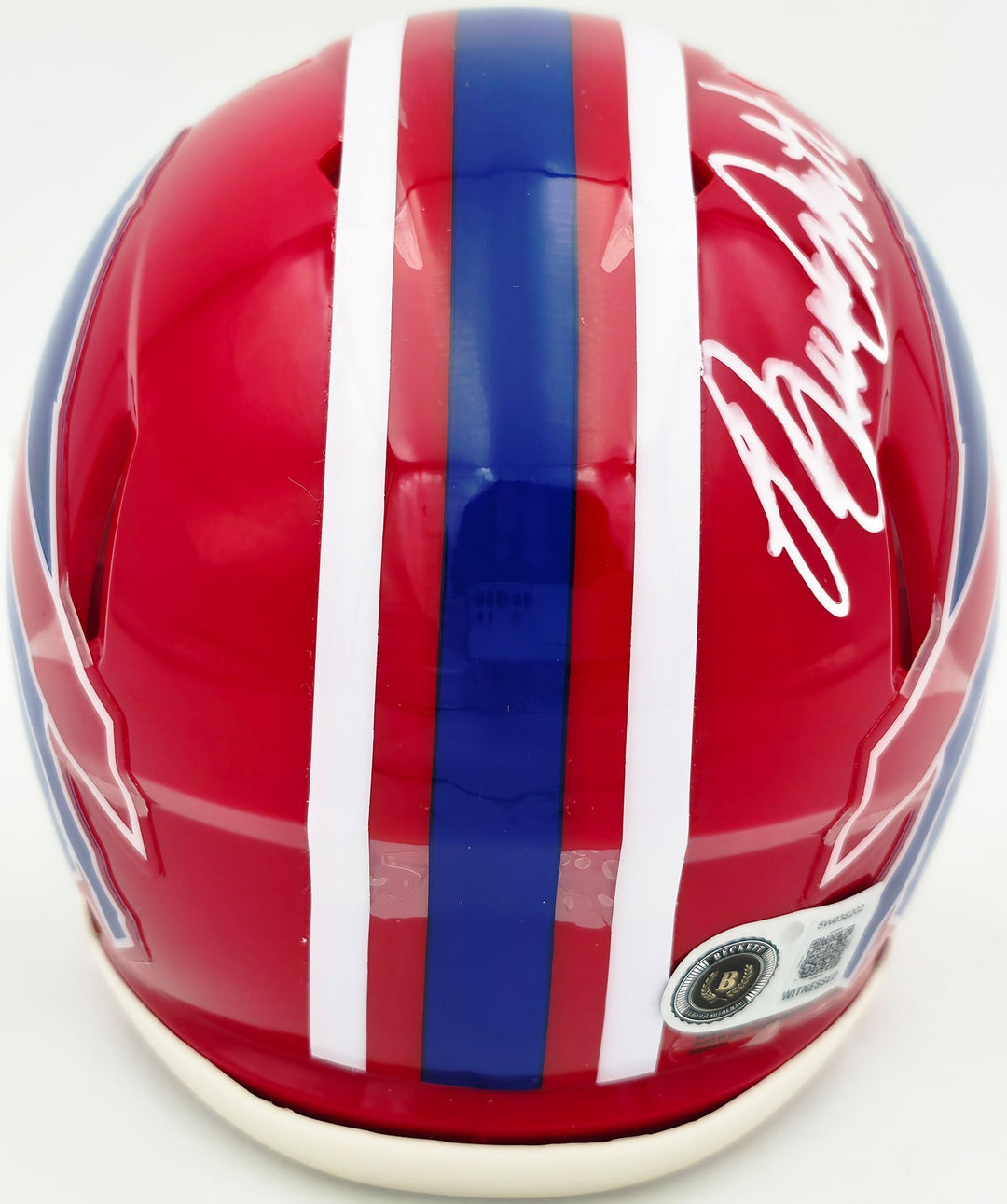 Bruce Smith Signed Buffalo Bills Red 1987-2001 Throwback Speed Mini Helmet