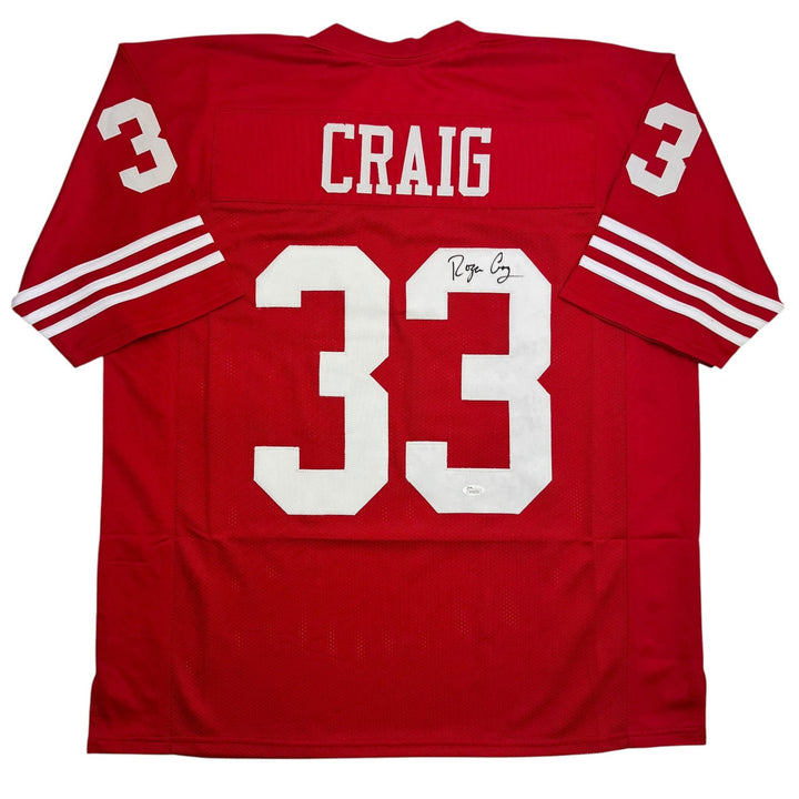 Autographed/Signed Trey Lance San Francisco Red Football Jersey Beckett BAS COA