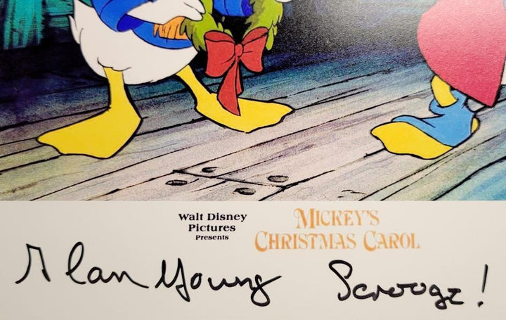Alan Young voice of Scrooge McDuck signed DuckTales 8x10 photo Beckett BAS Holo