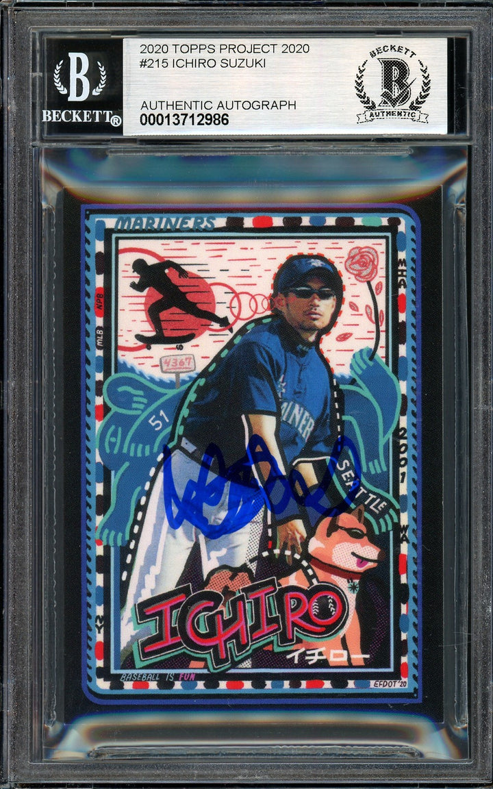 Ichiro Suzuki Auto Topps Project 2020 Efdot Card 215 Mariners Sig 10 /10 Beckett