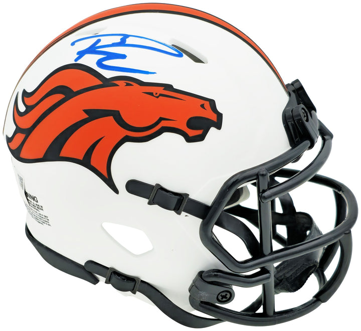 Russell Wilson Auto Broncos Lunar Eclipse White Speed Mini Helmet Fanatics Holo