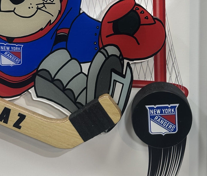 Taz Tasmanian Devil Looney Tunes NY Rangers Framed 3D Pucks & Stick Photo Art