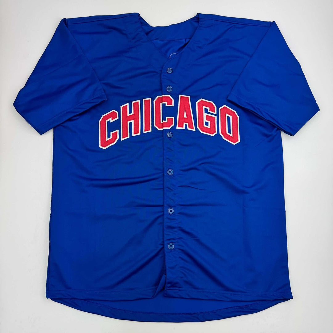 Autographed/Signed Kerry Wood 98 ROY Chicago Blue Jersey Beckett COA