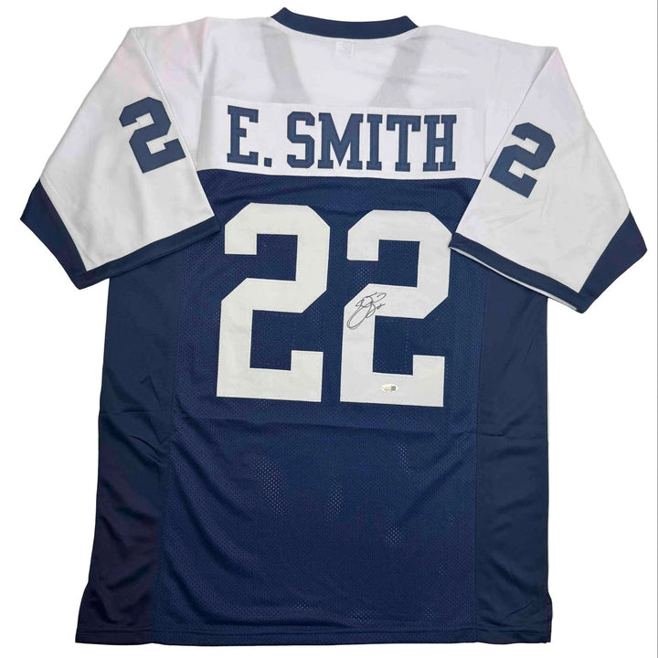 Autographed/Signed Emmitt Smith Dallas Thanksgiving Jersey Beckett COA