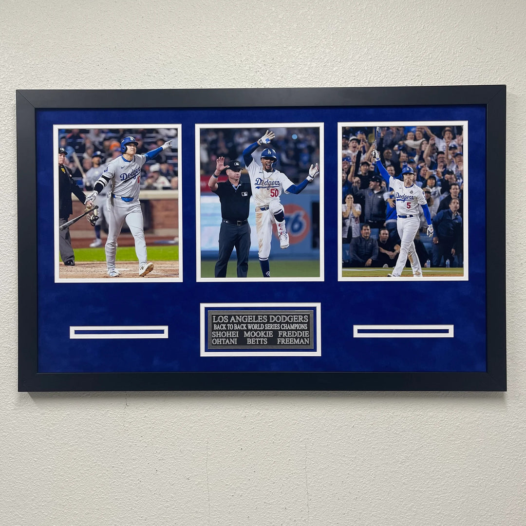 Shohei Ohtani Mookie Betts Freeman Custom Framed 3 Photo Display LA Dodgers