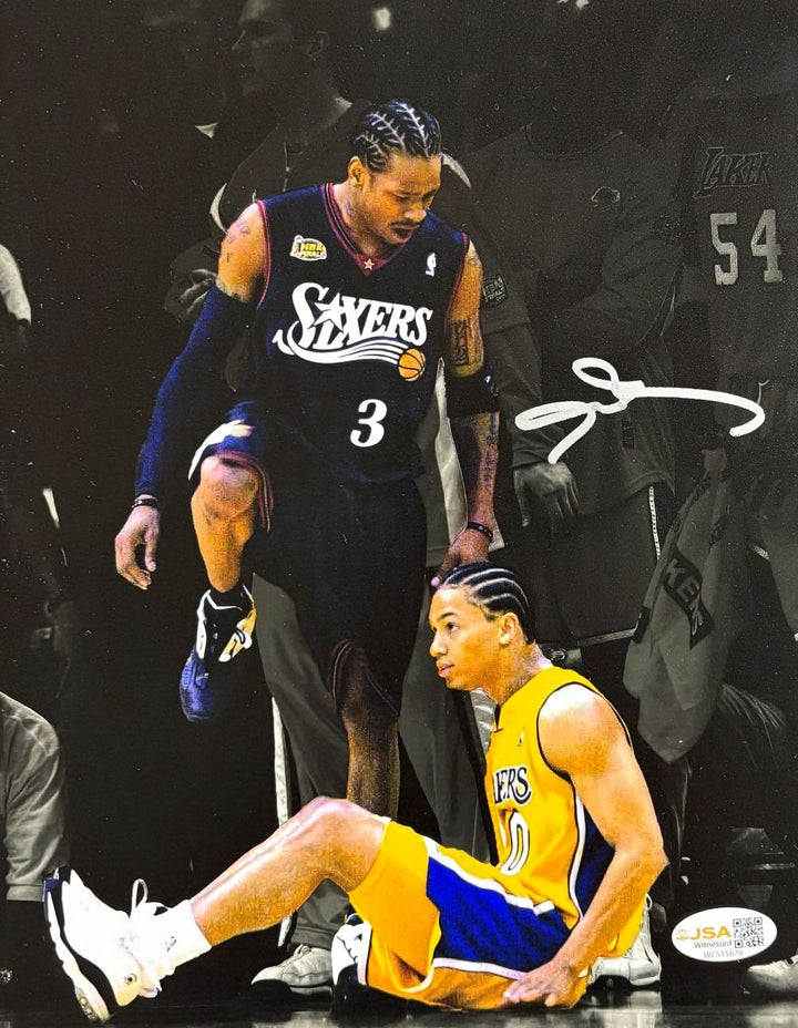Allen Iverson Signed 8x10 Philadelphia 76ers Lue Step Over Photo JSA QR