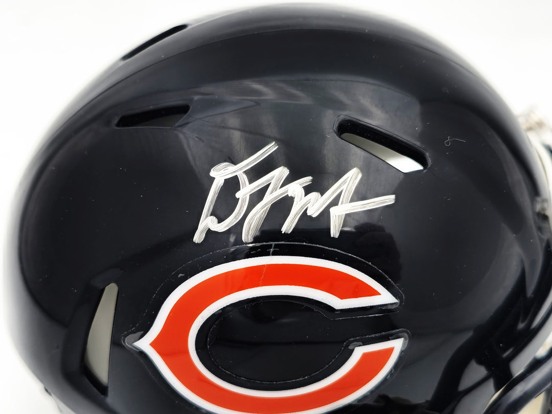 DJ Moore Signed Chicago Bears Blue Speed Mini Helmet Beckett Witness