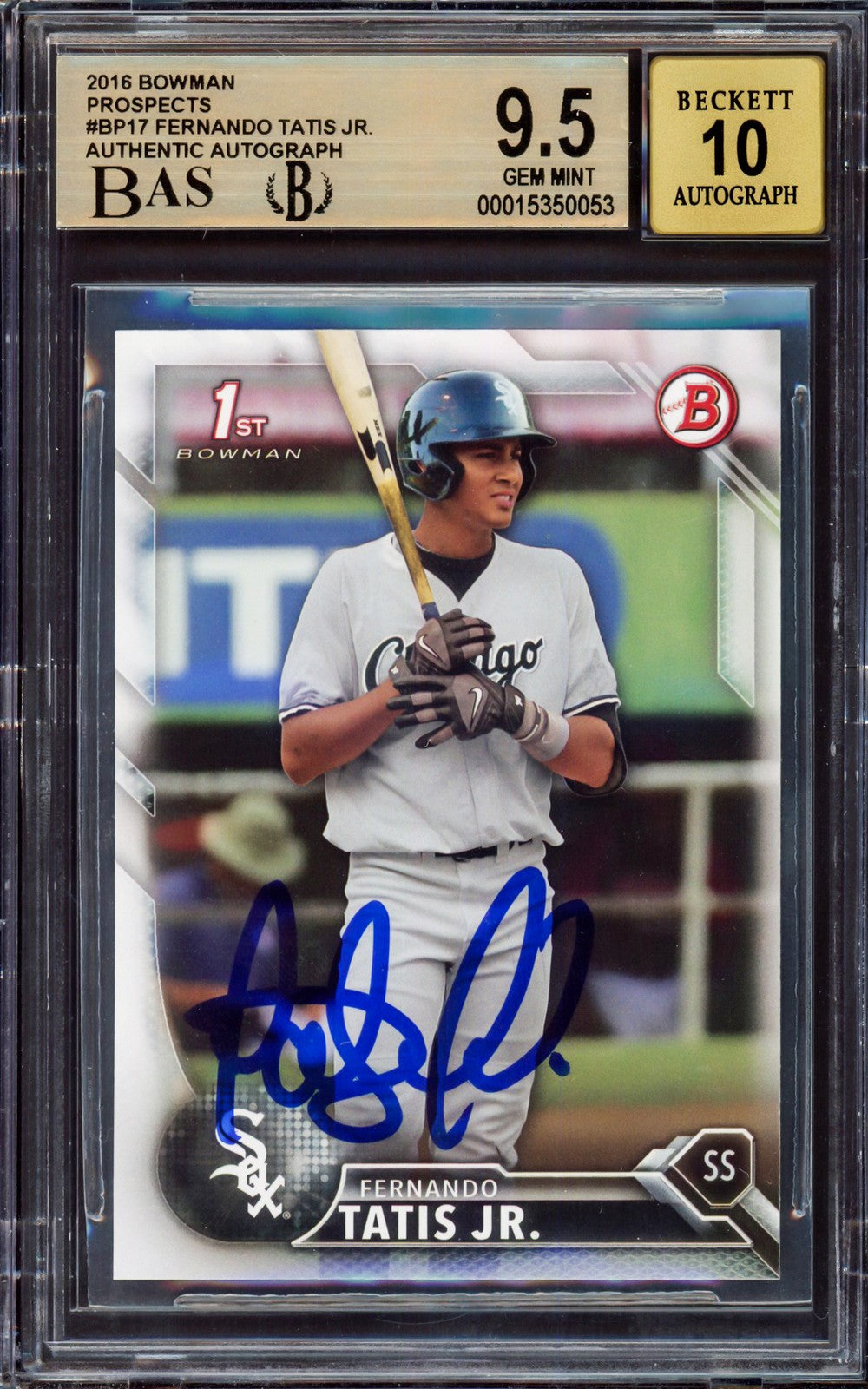 Fernando Tatis Jr Signed 2016 Bowman Prospect RC BP17 BGS 9.5 Sig 10 Beckett
