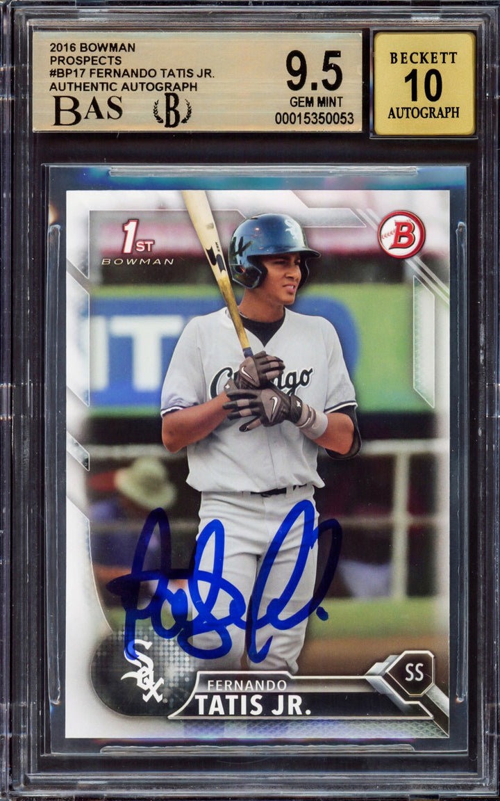 Fernando Tatis Jr Signed 2016 Bowman Prospect RC BP17 BGS 9.5 Sig 10 Beckett