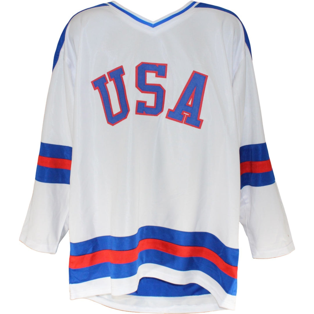 1980 USA Hockey 18 Autos Craig Eruzione Broten Signed White Jersey Beckett 53866