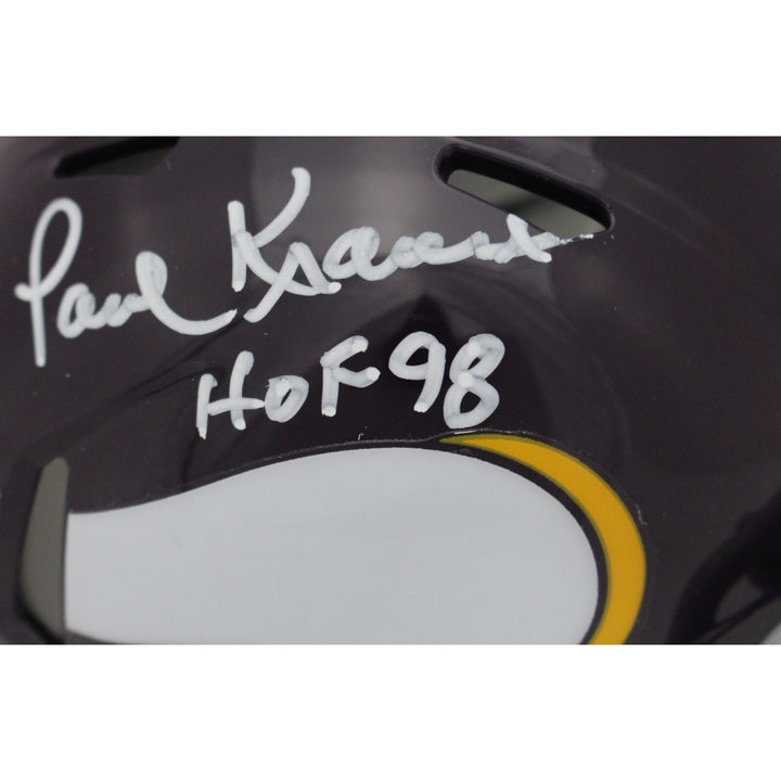 Paul Krause Signed Minnesota Vikings TB Mini Helmet HOF BAS 44424