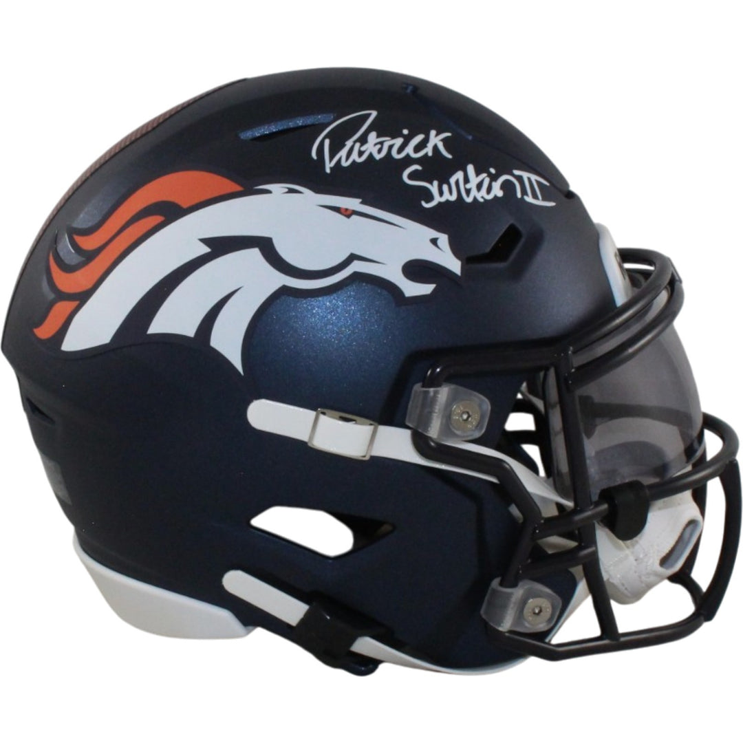 Patrick Surtain Autographed Denver Broncos Mid-Size Midi Helmet Beckett 56414