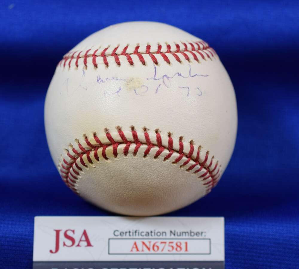 Warren Spahn HOF JSA Cert Signed Major League OML Autograph Baseball