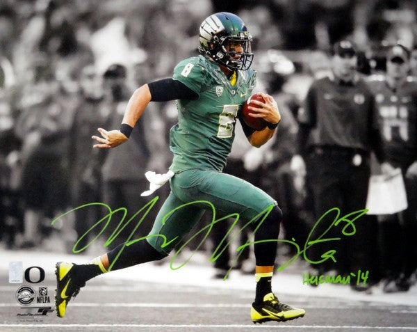 Marcus Mariota Signed 16x20 Photo Oregon Ducks "Heisman '14" MM Holo