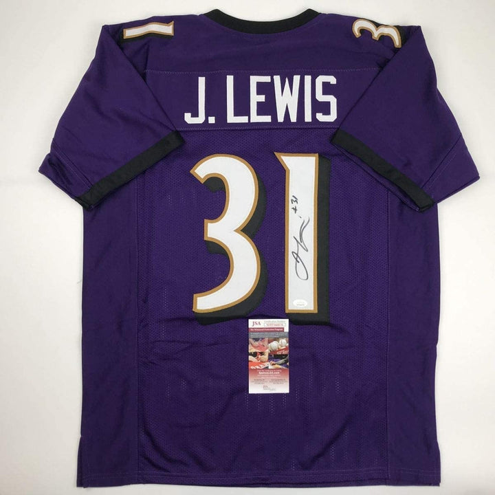 Autographed/Signed JAMAL LEWIS Baltimore Purple Jersey JSA COA Auto