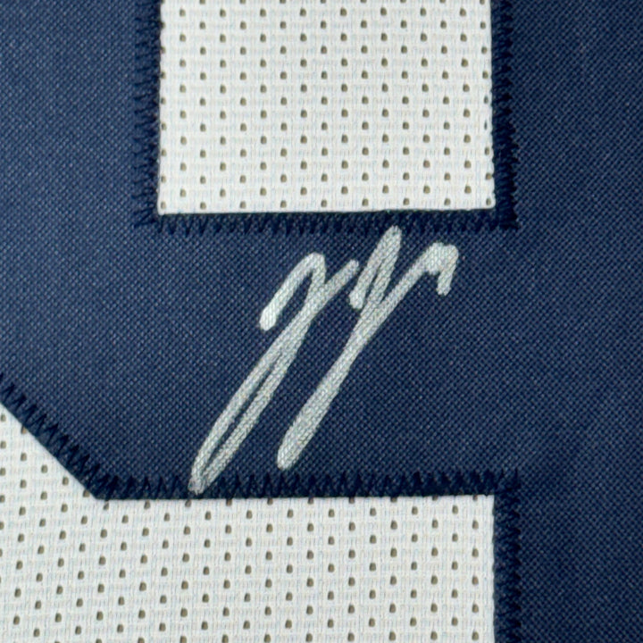 Framed Autographed/Signed J.J. JJ McCarthy 35x39 Michigan White Jersey BAS COA