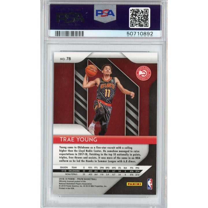 Graded 2018-19 Panini Prizm TRAE YOUNG #78 Rookie Basketball Card PSA 10 Mint