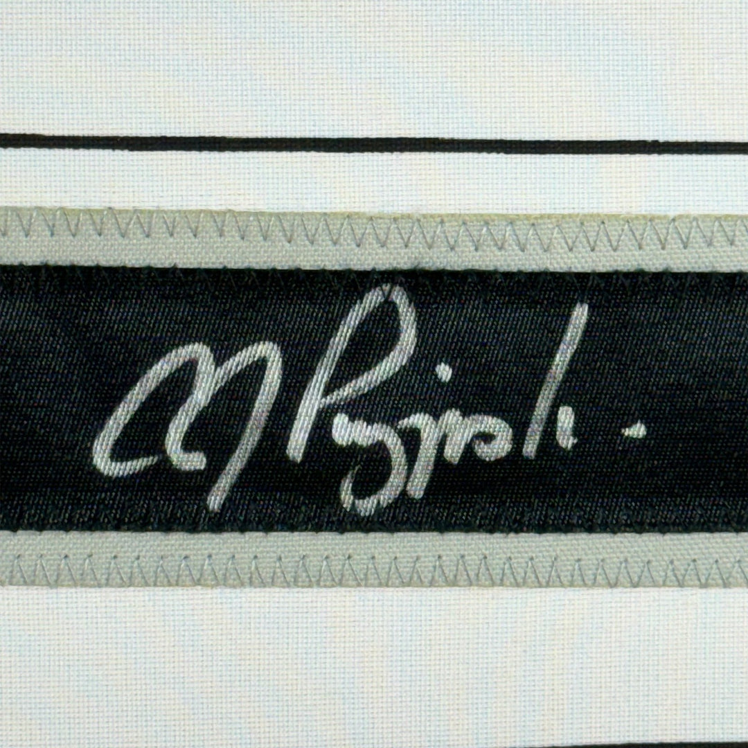 FRAMED Autographed/Signed AJ A.J. PIERZYNSKI 33x42 Pinstripe Jersey PSA COA