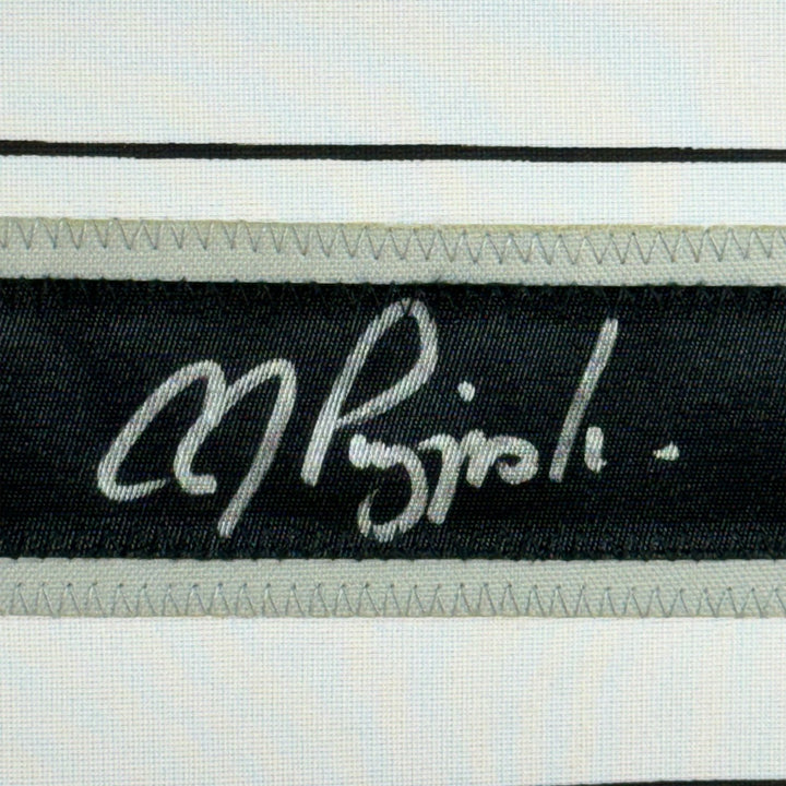 FRAMED Autographed/Signed AJ A.J. PIERZYNSKI 33x42 Pinstripe Jersey PSA COA