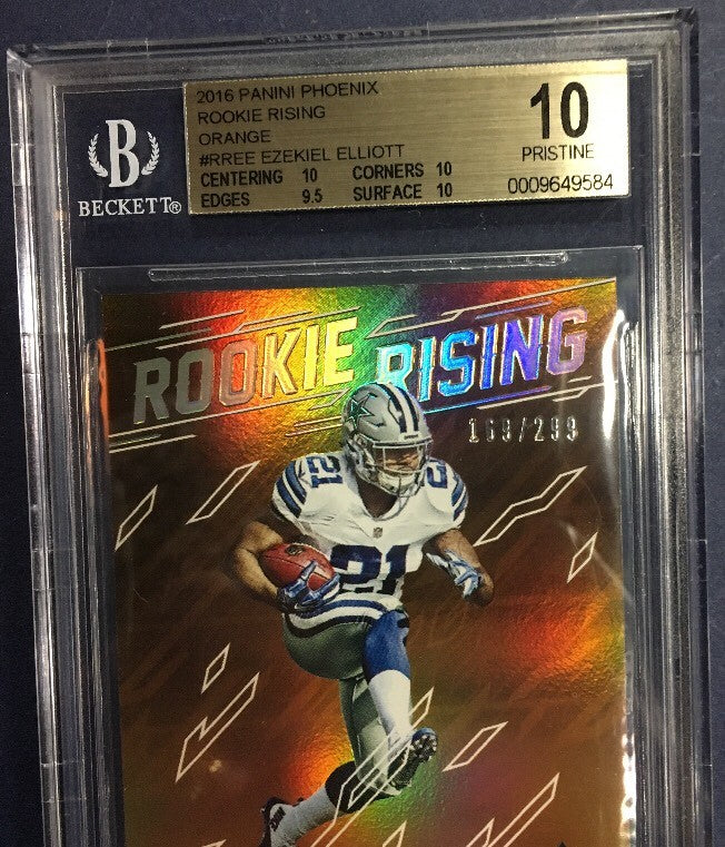 panini phoenix rookie rising 2016 EZEKIEL ELLIOTT Rc BGS 10 PRISTINE orange /299