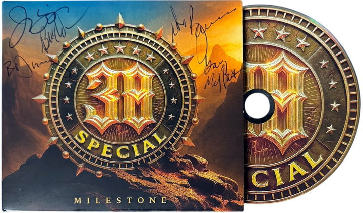 38 Special signed 2025 Milestone Album HC Booklet w/ CD 5- SIGS-COA (Don Barnes)