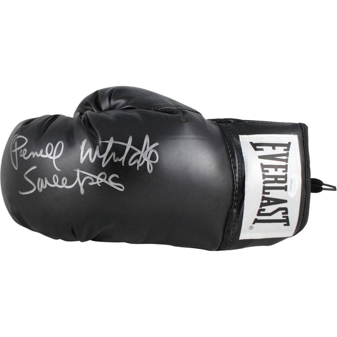 Pernell Sweat Pea Whitaker Autographed Black Everlast L Boxing Glove JSA 53559