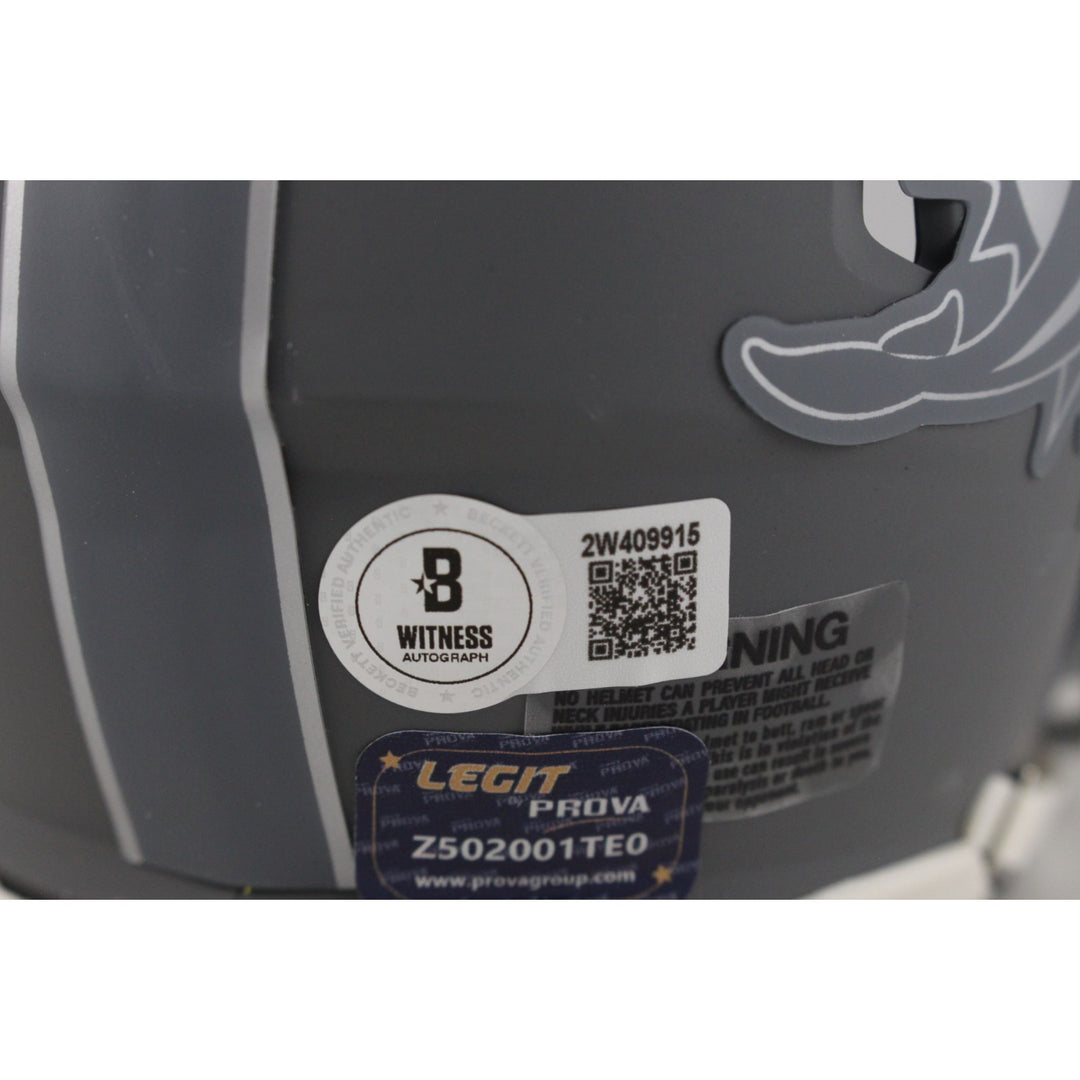 Larry Csonka Autographed Miami Dolphins Slate Mini Helmet Beckett Witness 49221