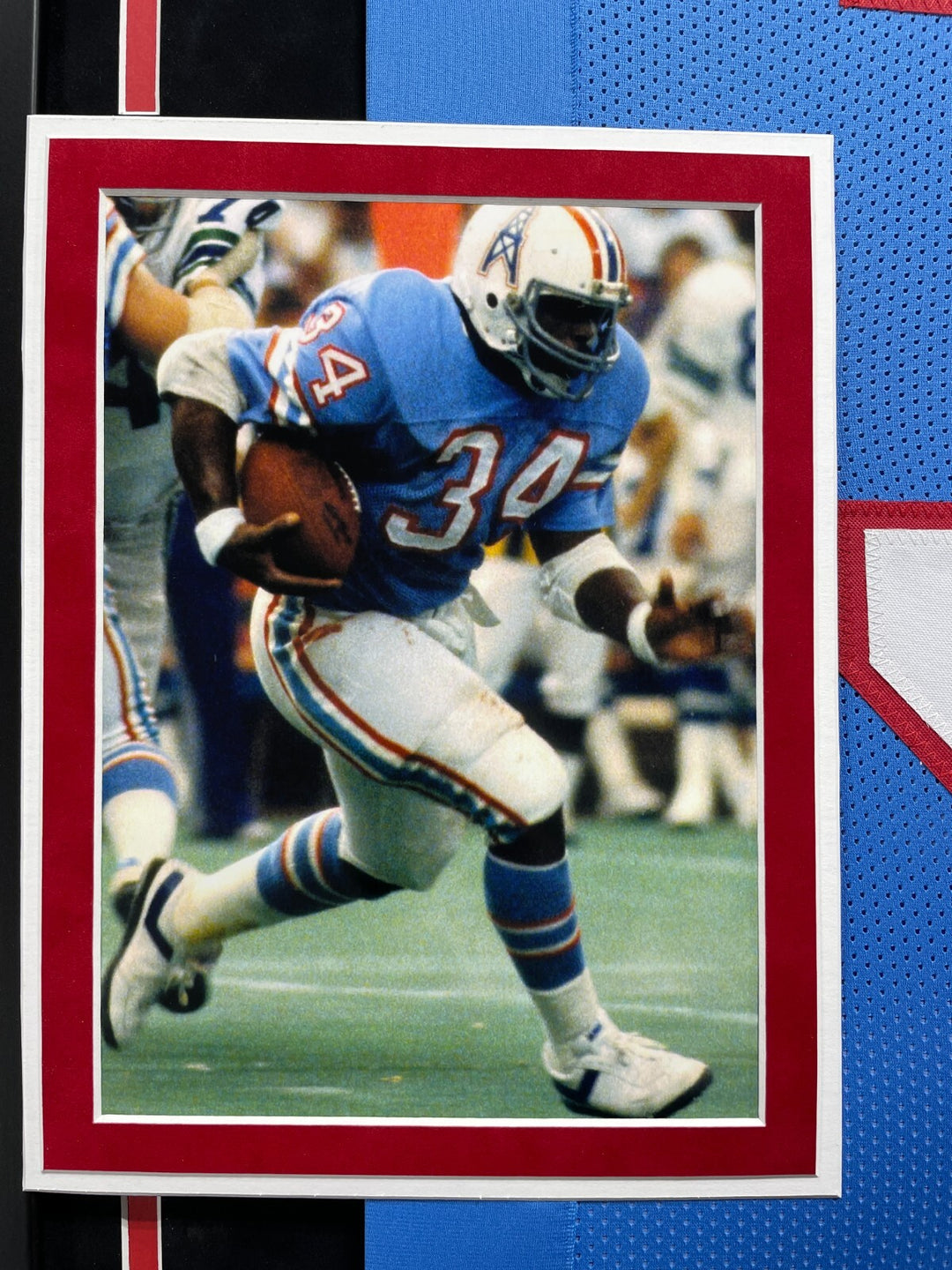 Earl Campbell Autographed Houston Oilers Jersey Framed BAS Signed Memorabilia