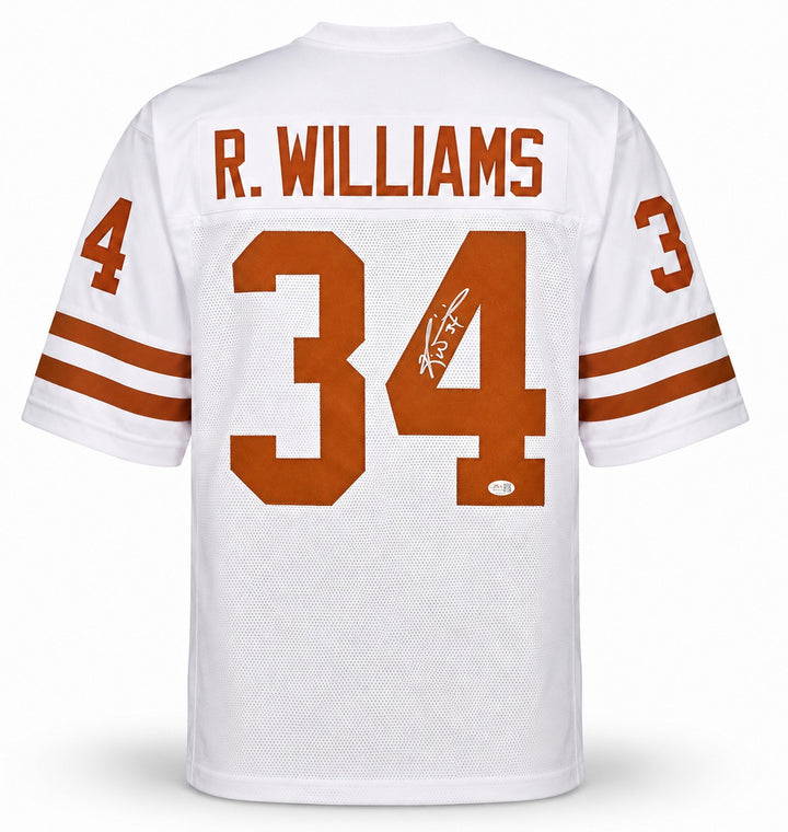 Texas Longhorns Ricky Williams Signed White Jersey JSA Witness