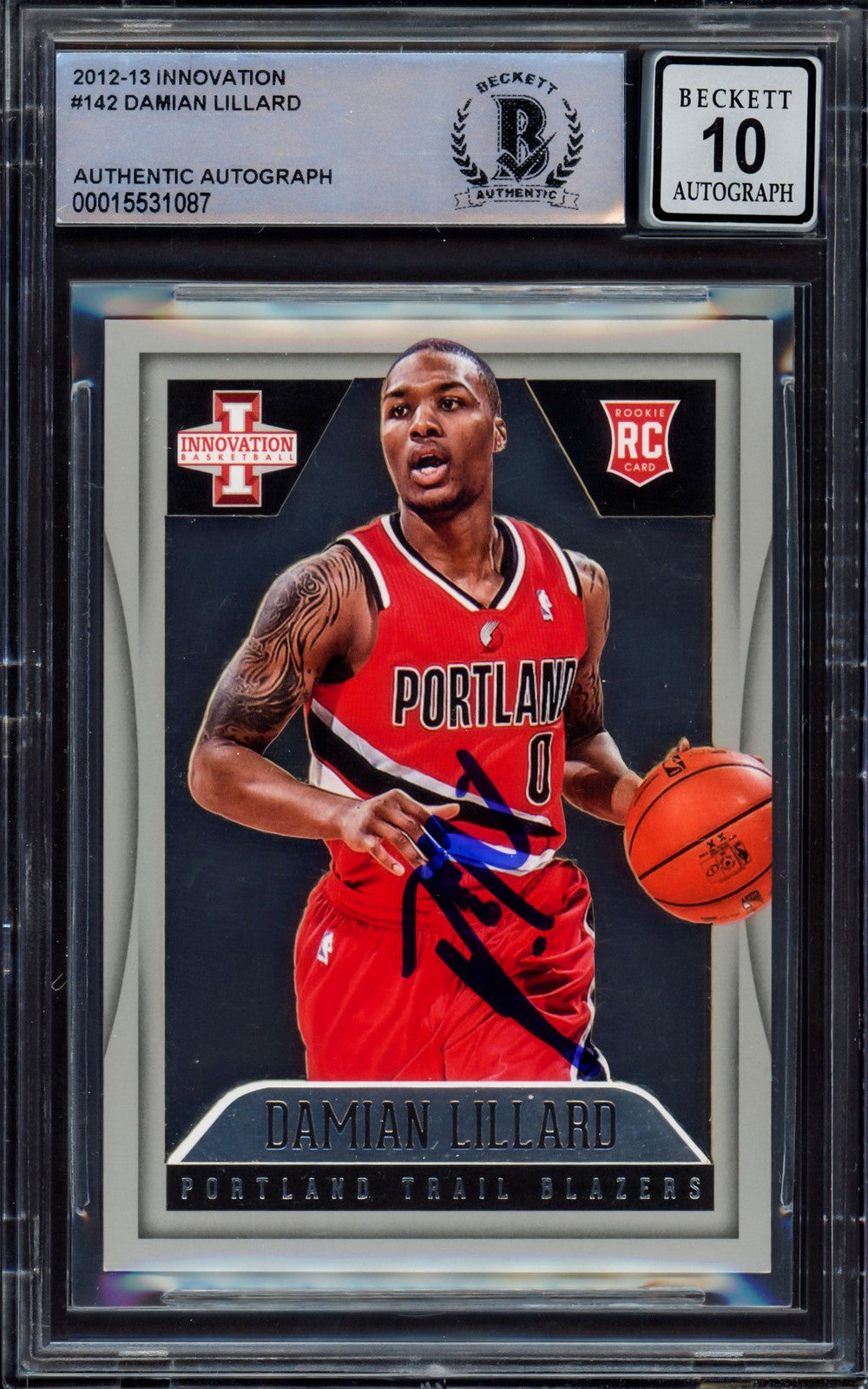 Damian Lillard Signed 2012-13 Panini Innovation RC 142 Sig 10 #34/349 Beckett